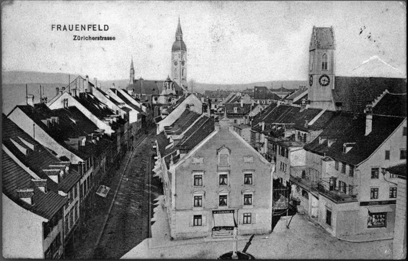 Frauenfeld-Altstadt vom Schlossturm um 1905