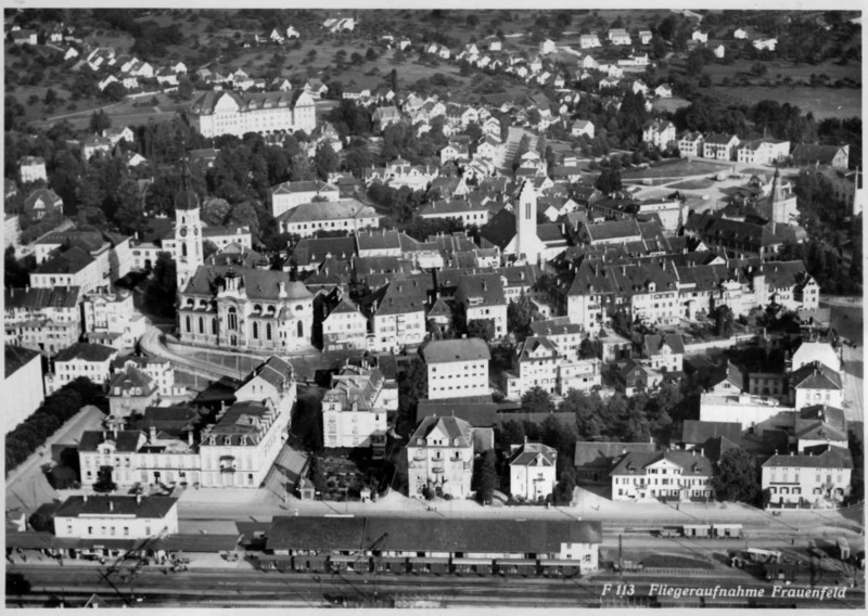 Frauenfeld Bahnhof Altstadt Flugaufnahme um 1950