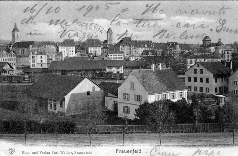 Frauenfeld Bahnhof beide Kirchen um 1900