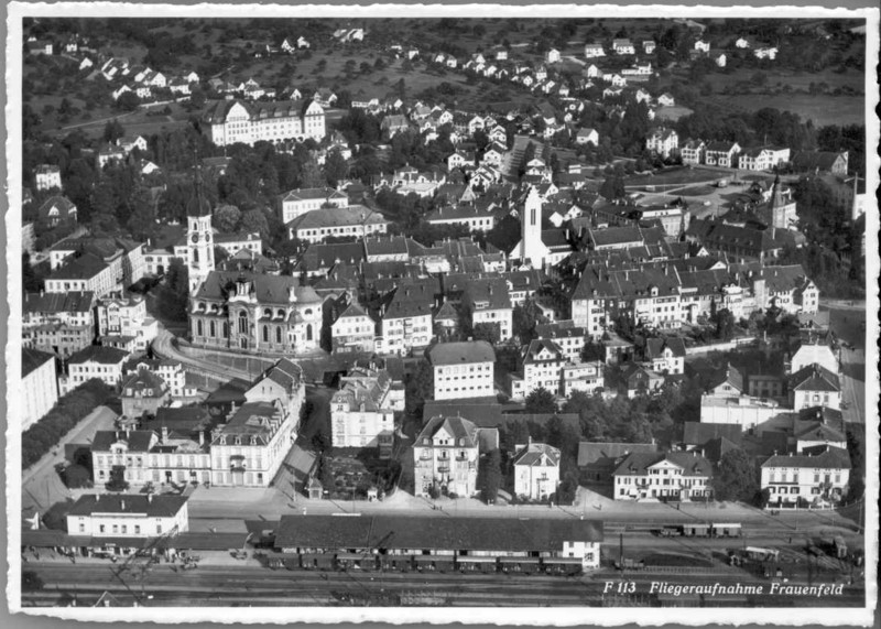 Frauenfeld Flugaufnahme Bahnhof