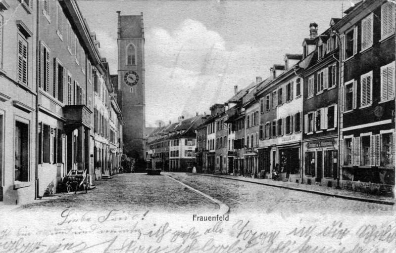 Frauenfeld Freiestrasse alte Kirche vor 1929