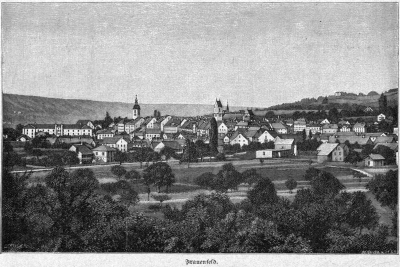 Frauenfeld Holzschnitt um 1890