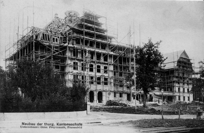 Frauenfeld Kantonsschule im Bau 1910