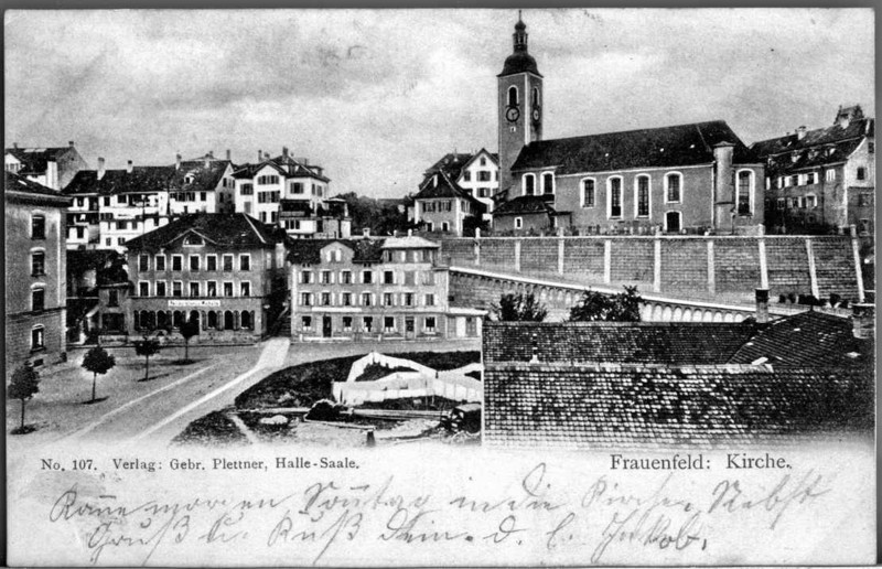 Frauenfeld Katholische Kirche und Quartier um 1903