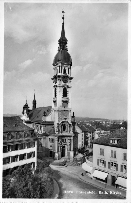 Frauenfeld Katholische Kirche vom Regierungsgebude herab