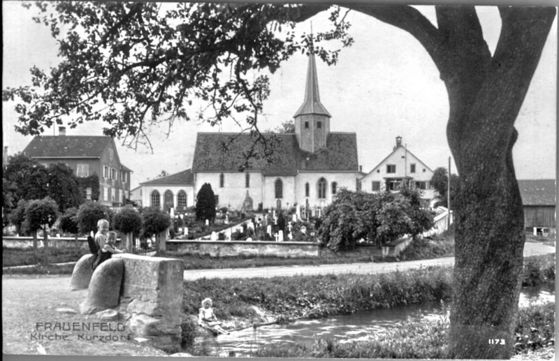 Frauenfeld-Kurzdorf alte Kirche mit Mlibach