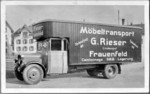 Frauenfeld Mbelwagen Firma Rieser auf dem Marktplatz