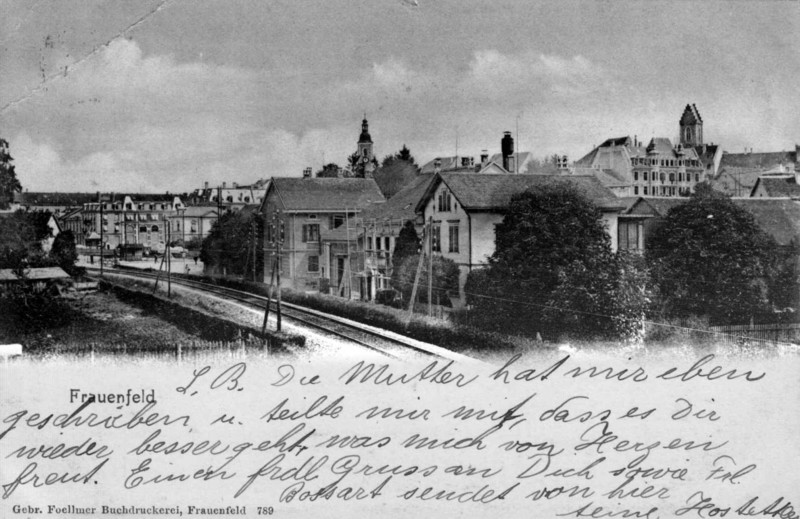 Frauenfeld Quartier Eisenbahnstrasse Kirchtrme um 1905