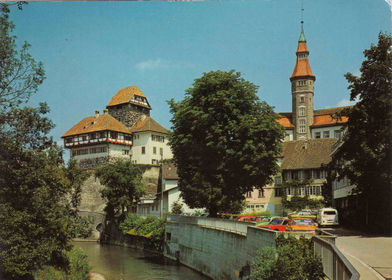 Frauenfeld Schloss Rathaus von der Murg her um 1980