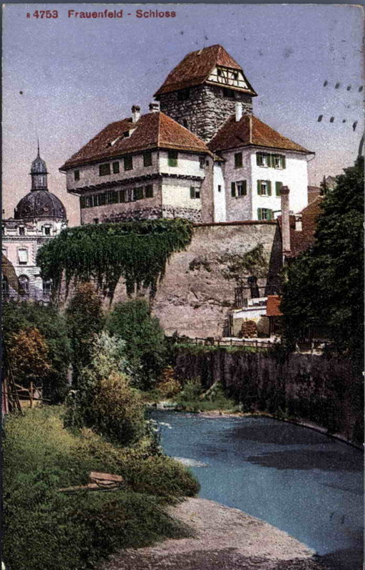 Frauenfeld Schloss von der Murg aus um 1915