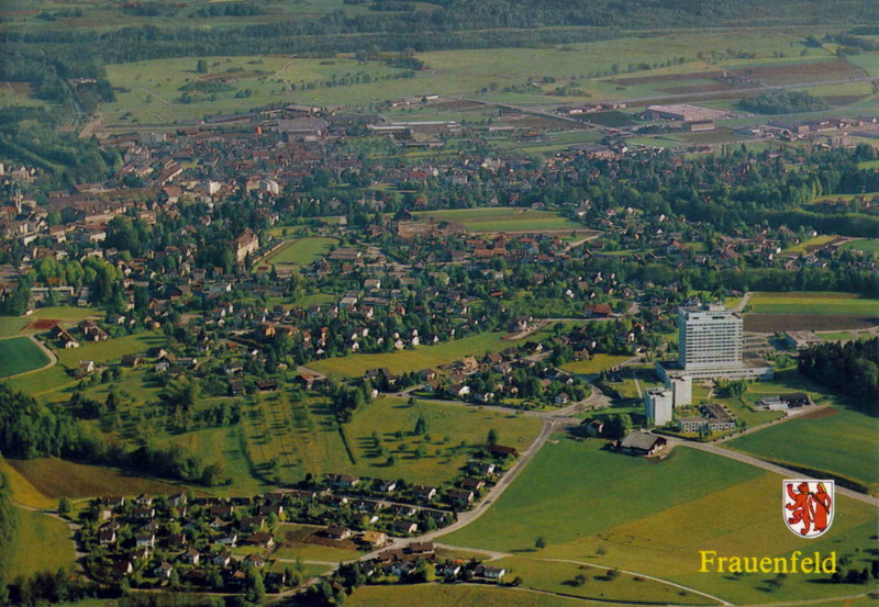 Frauenfeld Spitalquartier Flugaufnahme nach 1975