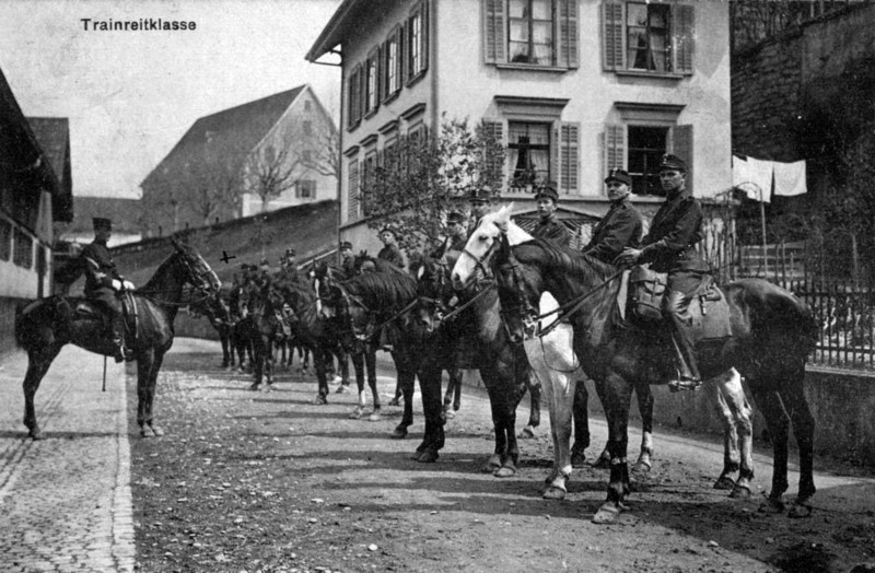 Frauenfeld Trainreitklasse auf dem Unteren Graben um 1910