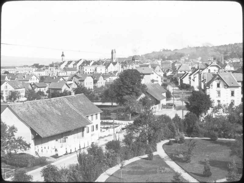 Frauenfeld vom Spital um 1900 Glasdia